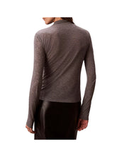 CALVIN2 2USCITA Calvin Klein Top Ls Wool Tencel Mock Grigio Grigio